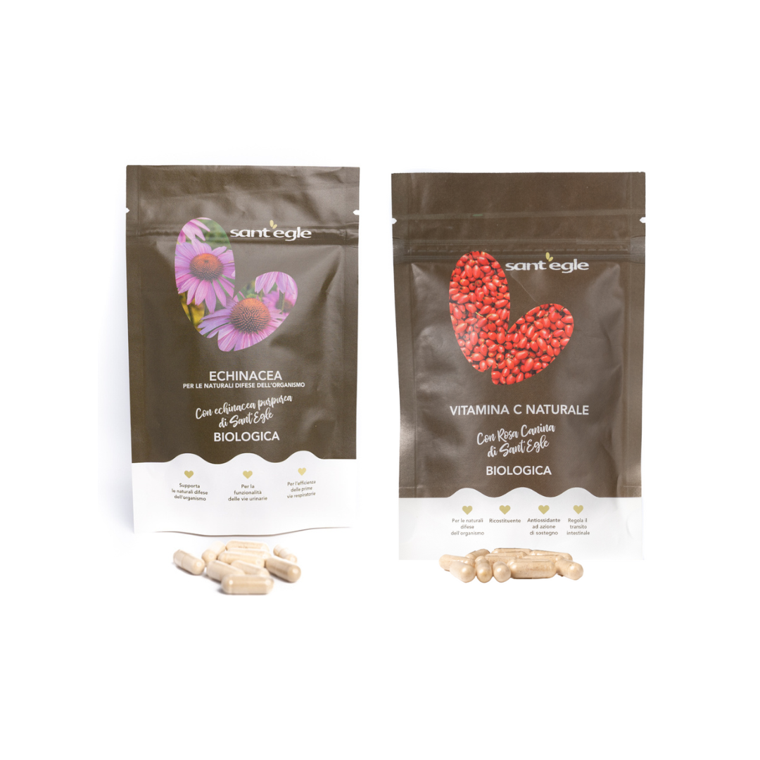 Échinacée biologique et vitamine C biologique en capsules