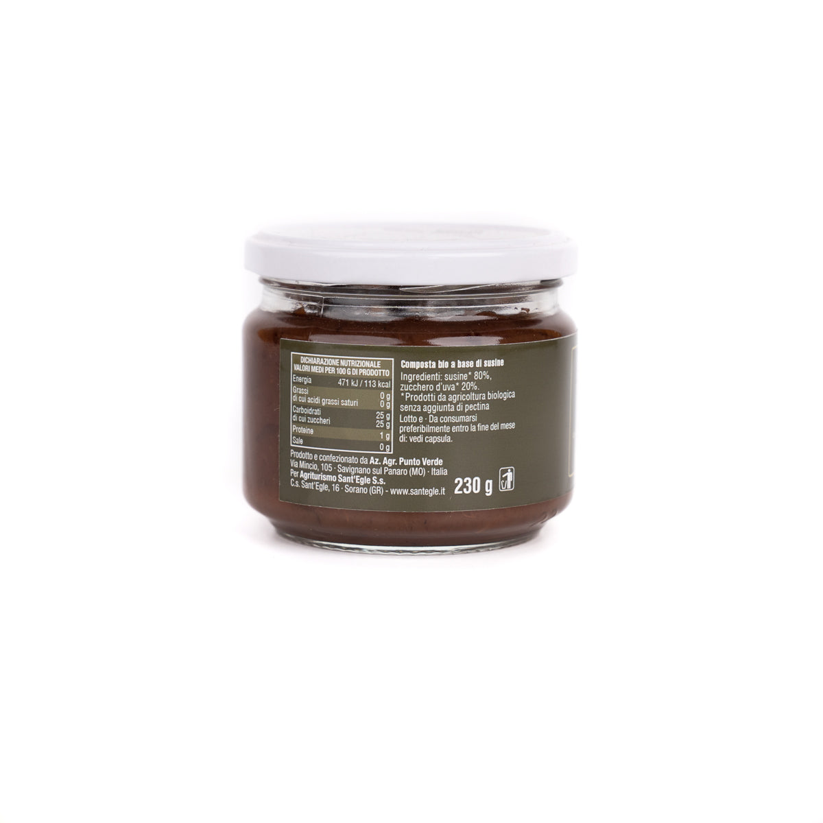 Organic fruit compote, with no added sugar