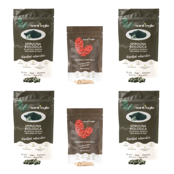 4 sachets de spiruline bio italienne + 2 sachets de vitamine C bio
