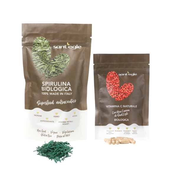 Knusprige italienische Bio-Spirulina + Bio-Vitamin C mit Sant&