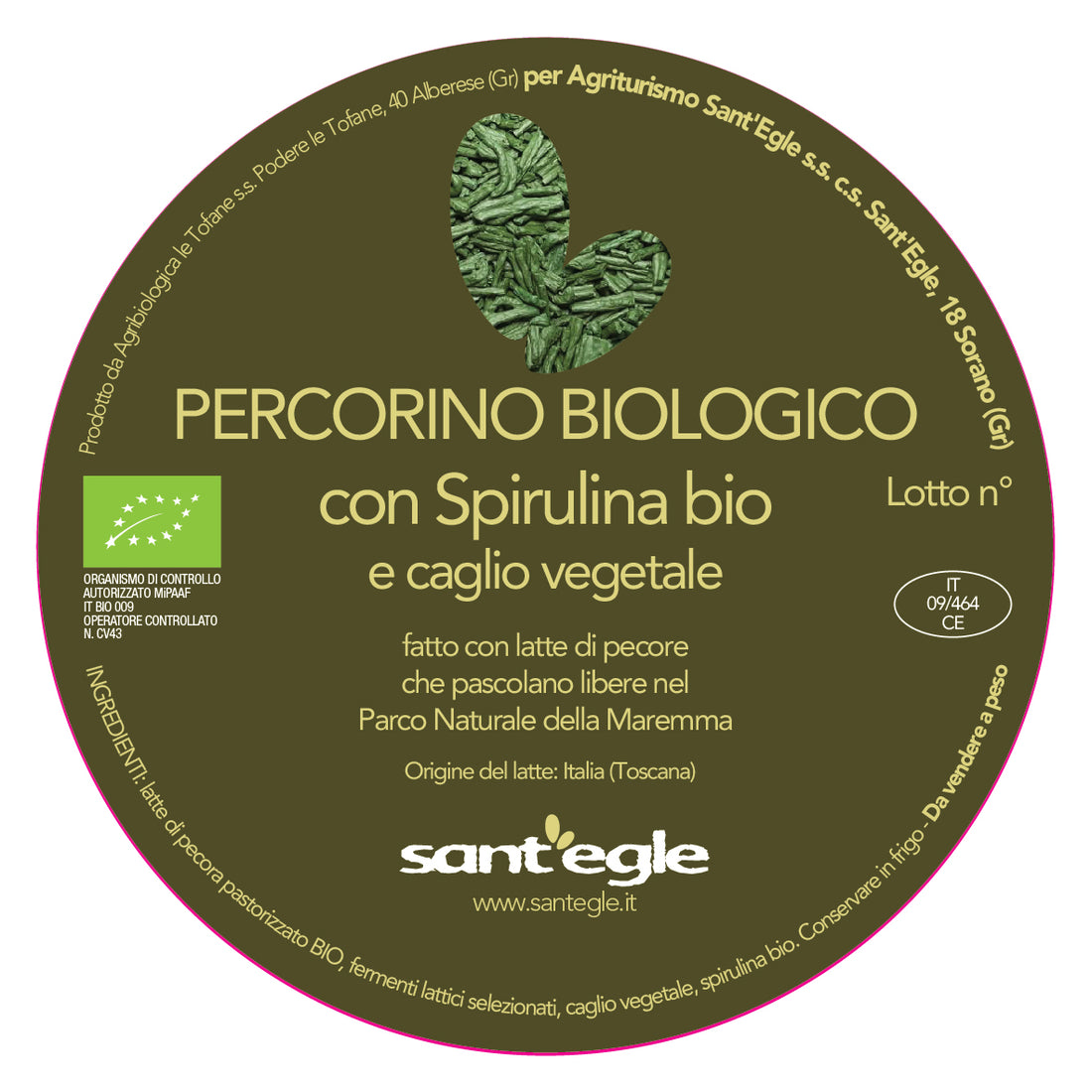 Pecorino bio à la spiruline avec 3 compotes aigres-douces bio