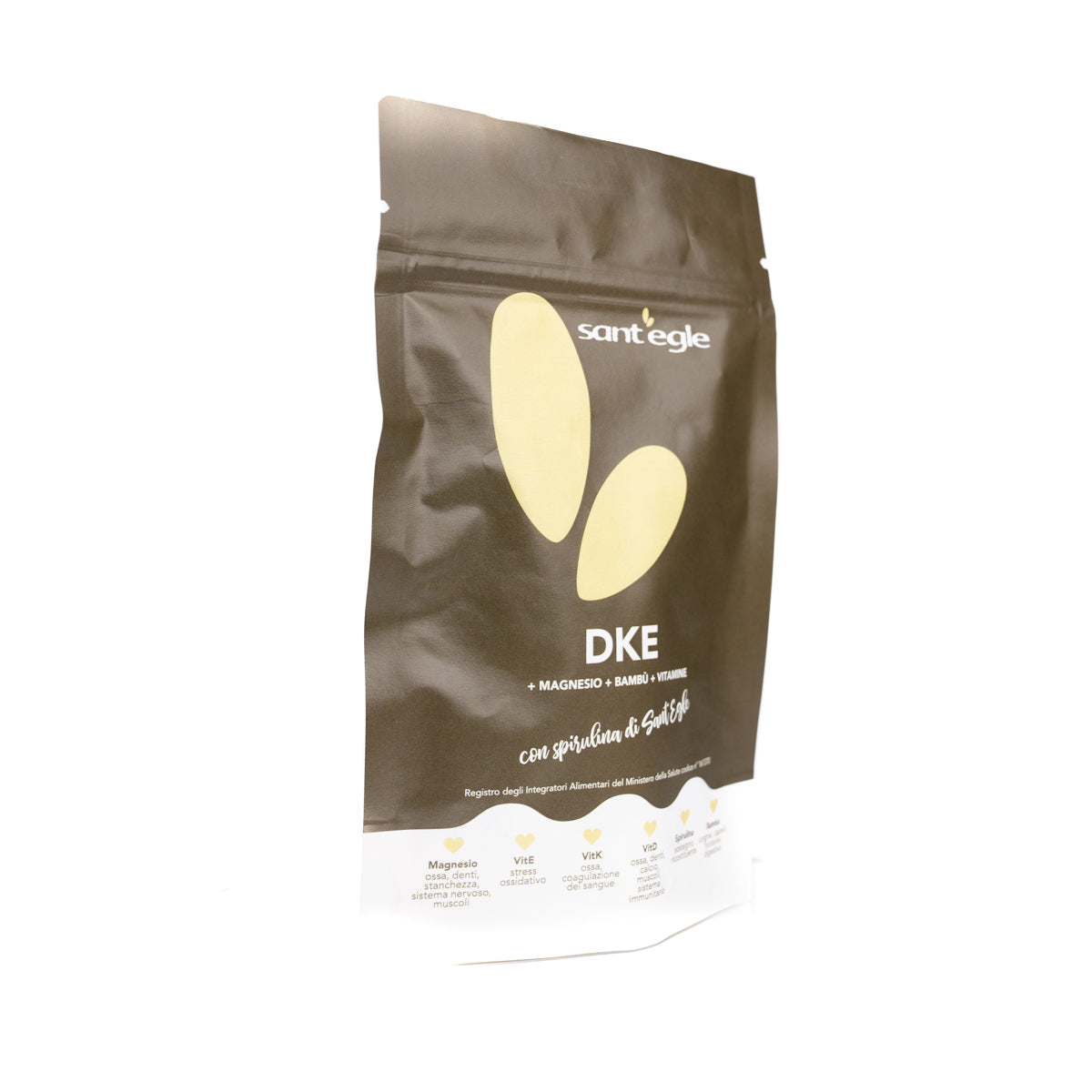 DKE + Magnesium + Bamboo + Vitamins + Sant'Egle Spirulina. 100% natural, 90 capsules