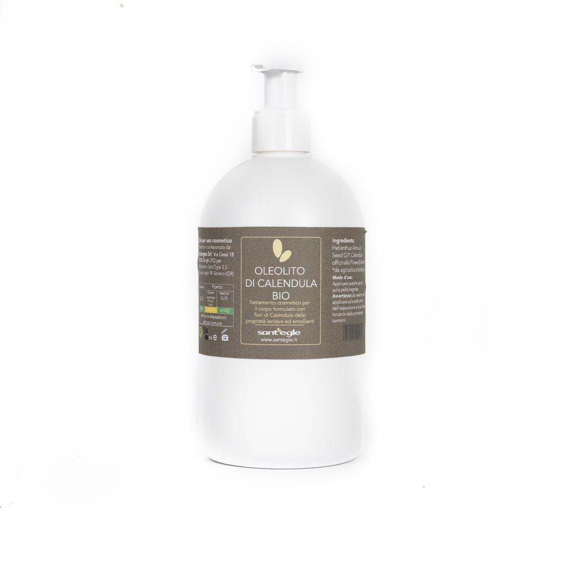 Oleolito di Calendula Biologico, cosmetico da 500 ml