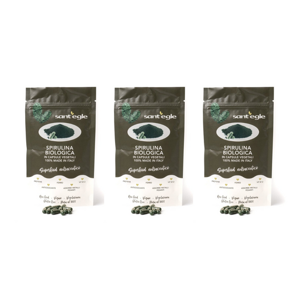 Spirulina biologica, 200 capsule da 500 mg