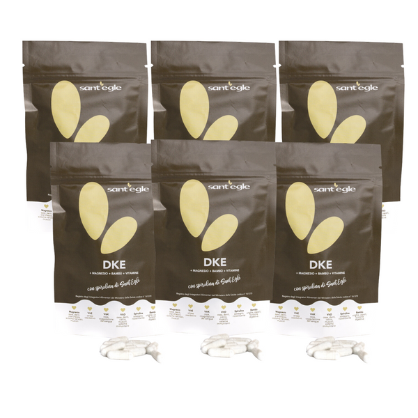 DKE + Magnesium + Bamboo + Vitamins + Sant'Egle Spirulina. 100% natural, 90 capsules