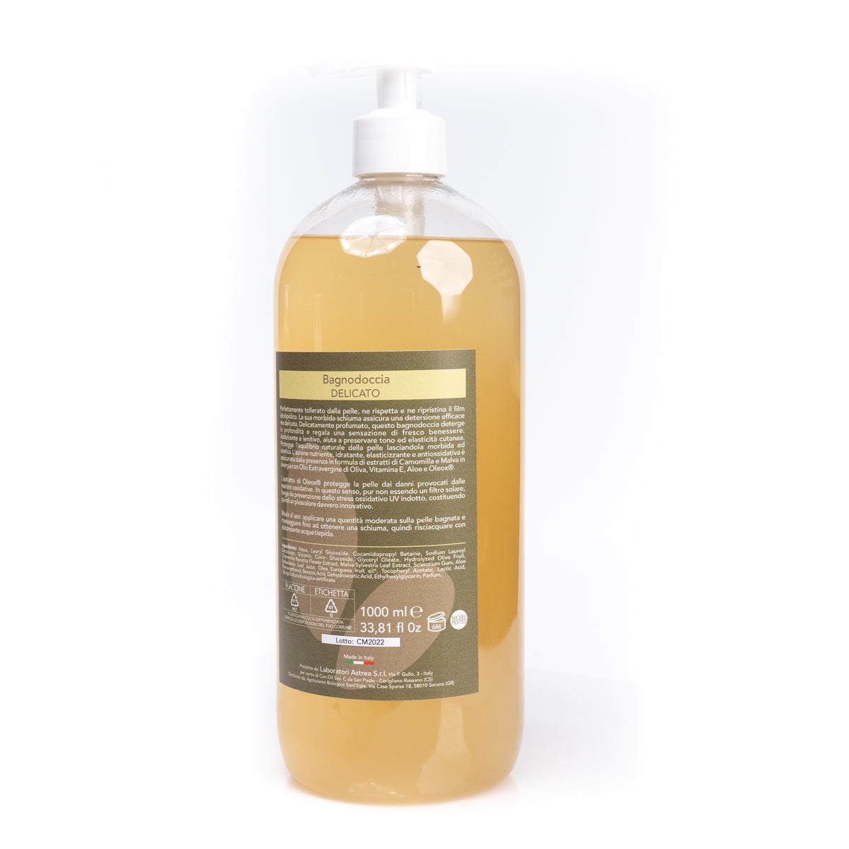 Shower bodywash, organic soap with organic E.V.O. oil, 1 L