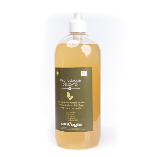 Shower bodywash, organic soap with organic E.V.O. oil, 1 L