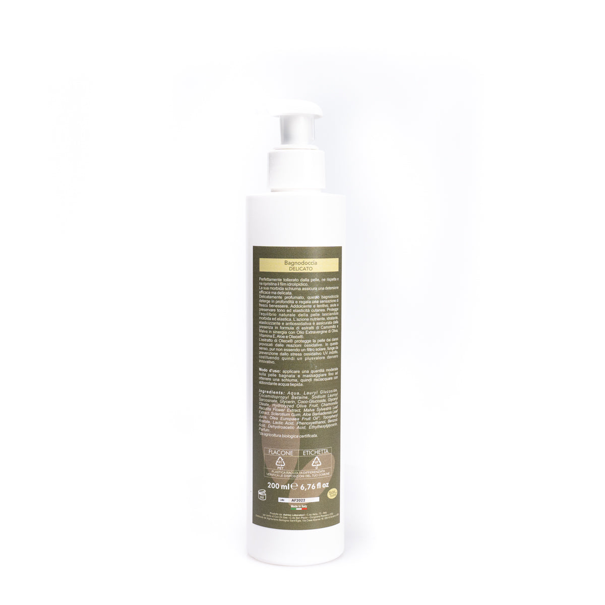 Shower bath, organic soap with EVO oil, 200 ml