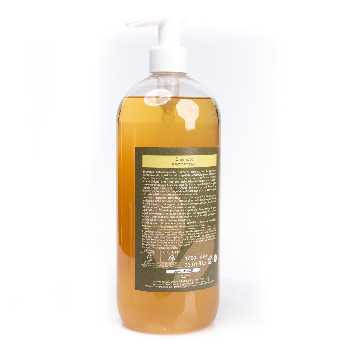 Organic shampoo with extra virgin olive oil, 1lt