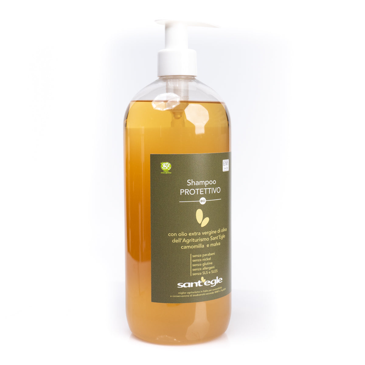 Organic shampoo with extra virgin olive oil, 1lt
