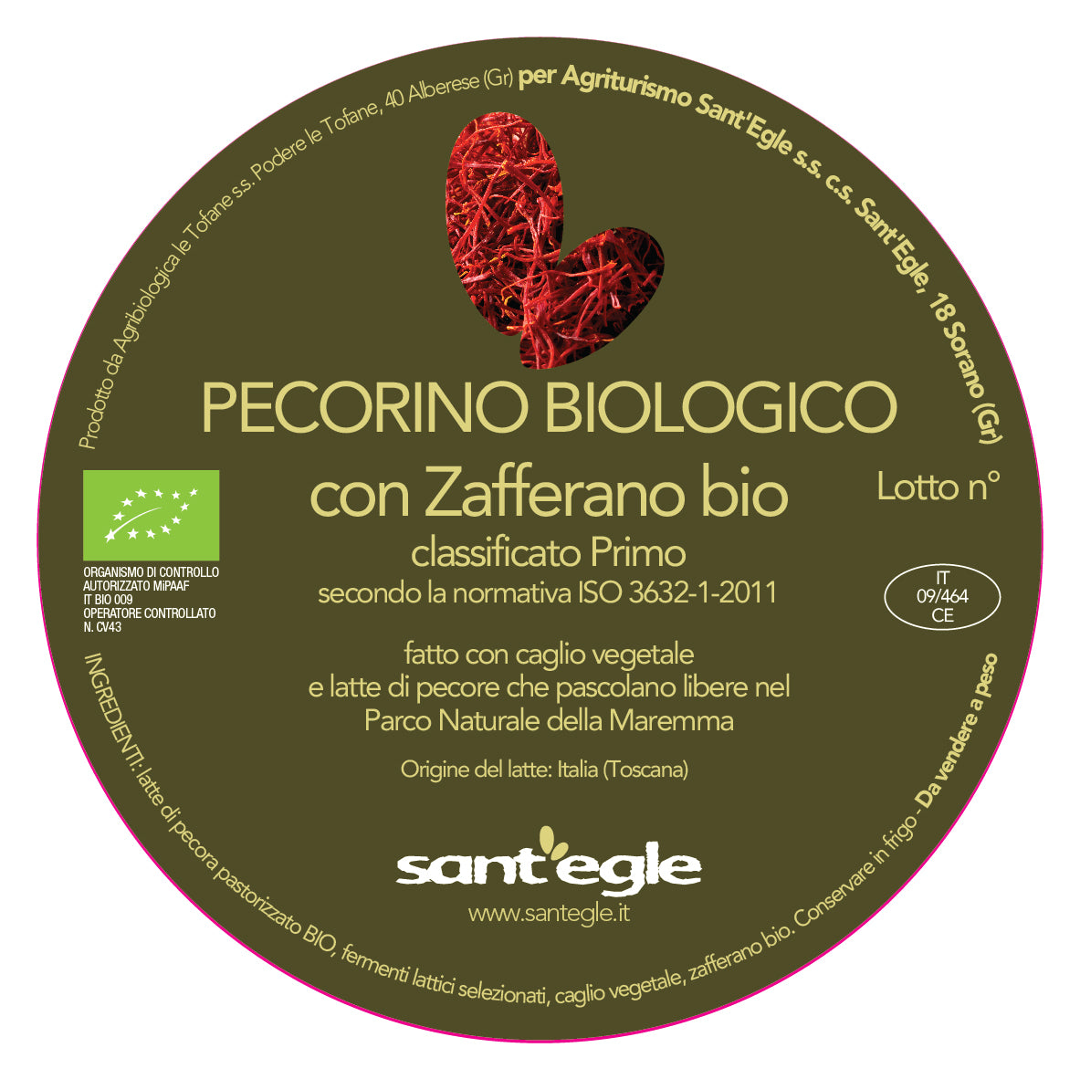 Pecorino Biologico allo Zafferano bio con composte in agrodolce biologiche